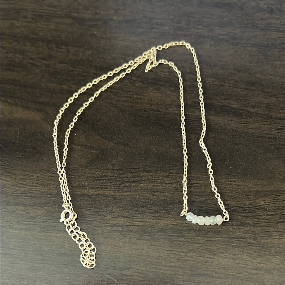 ✨ Gold & White Beaded Minimalist Necklace